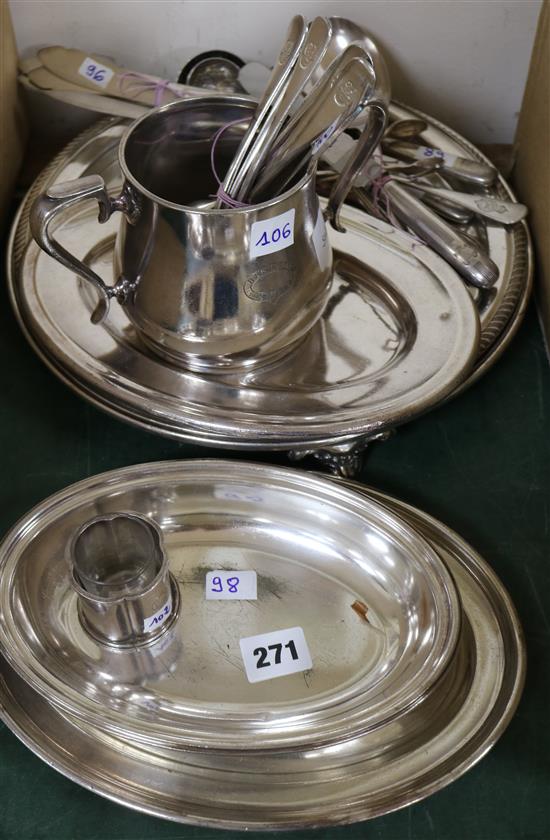 Ocean Liner Memorabilia; a collection of plated wares;